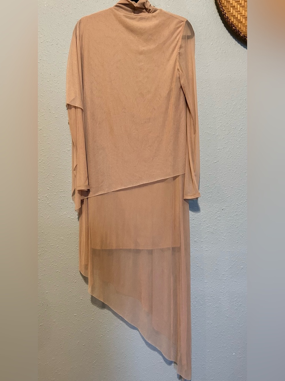BCBGMaxAzria Asymmetrical Nude Beige Layered Dress